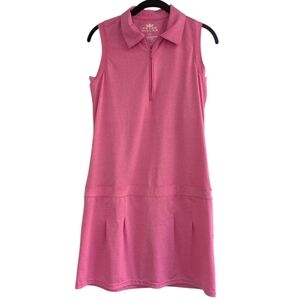 Peter Millar Pink Element Wicking 50+ UPF 1/4 Zip Athletic Golf Dress. Medium